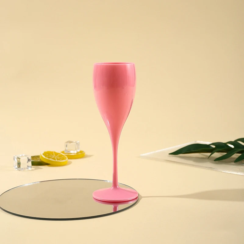 Champagne Flutes Glasse Plastic Wine Glasses Dishwasher-safe White Champagne Glass Restaurant Beer Whiskey Drinkware thumbnail 5