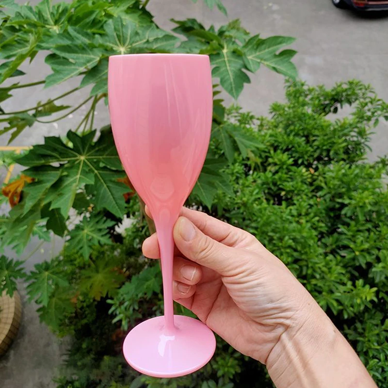 Champagne Flutes Glasse Plastic Wine Glasses Dishwasher-safe White Champagne Glass Restaurant Beer Whiskey Drinkware thumbnail 3
