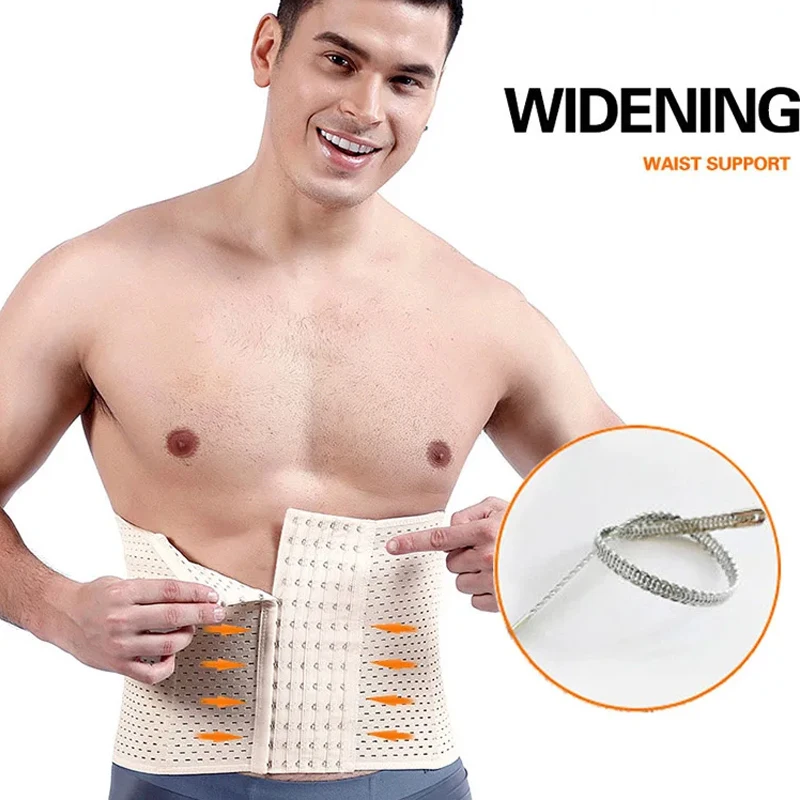 Men Slimming Body Shaper Waist Trainer Trimmer Belt Corset for Abdomen Belly Shapers Tummy Control Fitness Compression Shapewear thumbnail 5