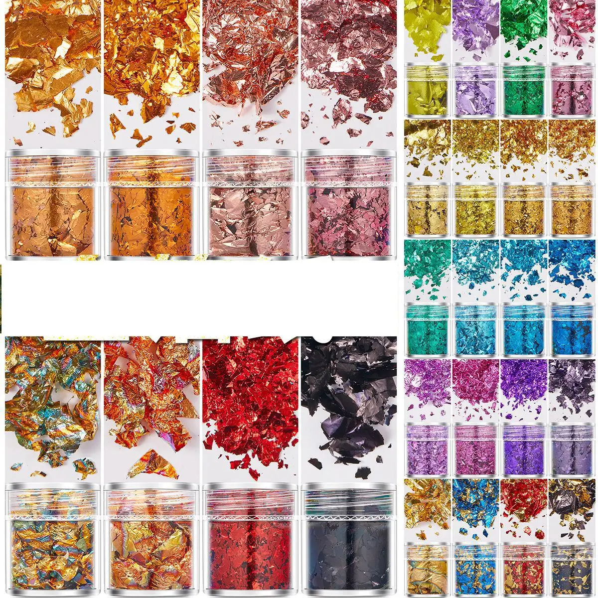 4pcs/set Gold Leaf Flakes Epoxy Resin Filling Confetti Gold Foil DIY Resin Mold Nail Art Candle Jewelry Making Decor Sequins thumbnail 6