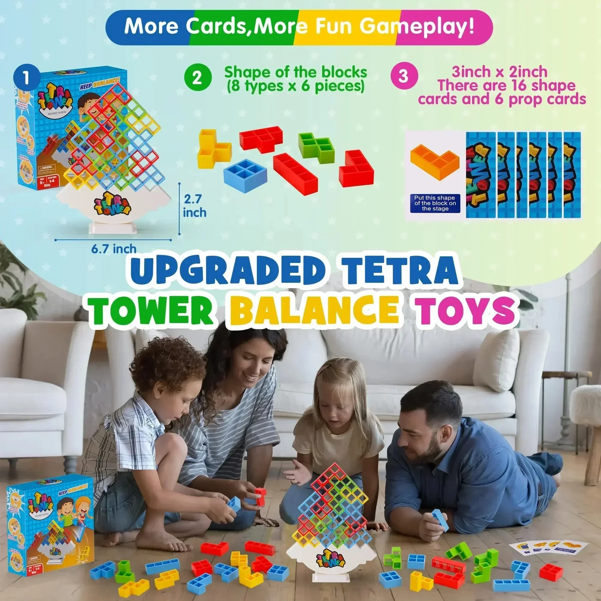 Puzzles Tetra Tower Fun Balance Stacking Building Blocks Board Game for Kids Adults Friends Team Dorm Family Game Night Partie thumbnail 6