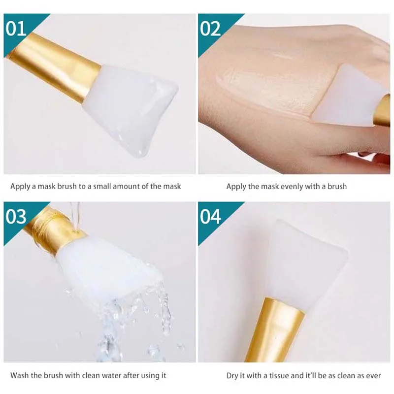 Silicone Facial Mask Brush Face Skin Care Tool Soft-headed DIY Mud Film Adjusting Brush Inclined Tail Apply Face Beauty Tools thumbnail 4