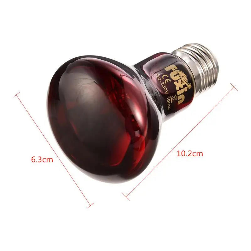 220-240V E27 Poultry Heating Bulb 100/75/60W Infrared Insulation Heating for Reptiles Plants Amphibians Pets Livestock thumbnail 6