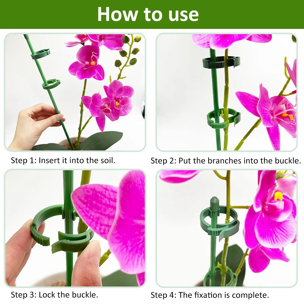 90/60/30cm Plant Support Stakes Adjustab Garden Single Stem Flower Stand Plant Stick Support Potted  for Plants Floral Vegetable thumbnail 5