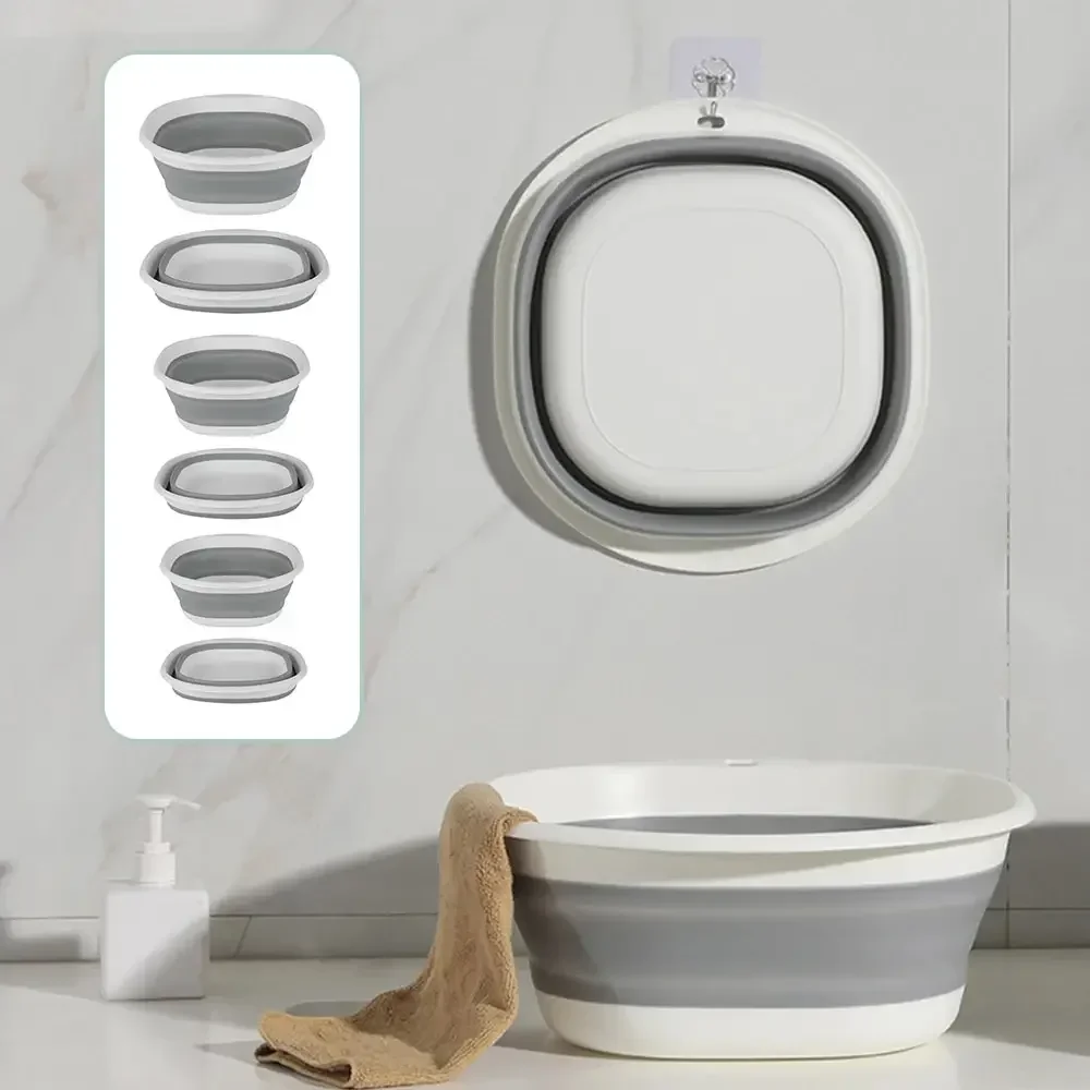 Plastic Folding Basins Portable Wash Basins Folding Laundry Tub Adult Baby Bath Basin Bathroom Kitchen Accessories Wash Basin thumbnail 2