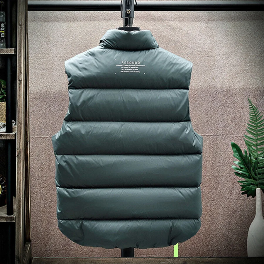Men's Down Vest Winter Warm White Duck Down Puffy Padded Waistcoat Lightweight Thick Sleeveless Jacket Outside Coat Men Clothes thumbnail 2
