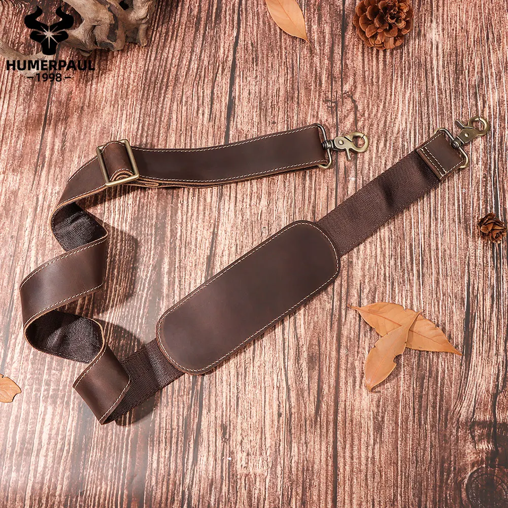 127cm Long Adjustable Genuine Leather Bag Strap for Crossbody Solid Color Messenger Shoulder Bag Strap Replacement Accessorie thumbnail 6