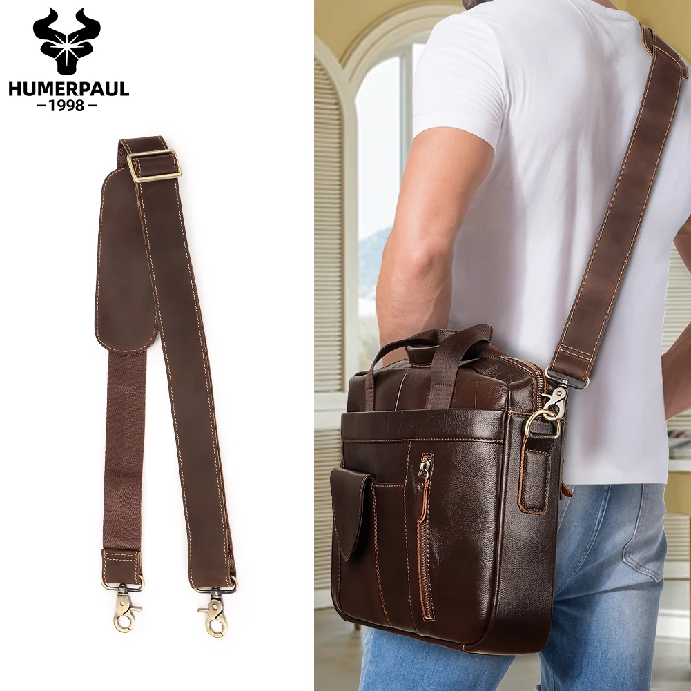 127cm Long Adjustable Genuine Leather Bag Strap for Crossbody Solid Color Messenger Shoulder Bag Strap Replacement Accessorie thumbnail 2