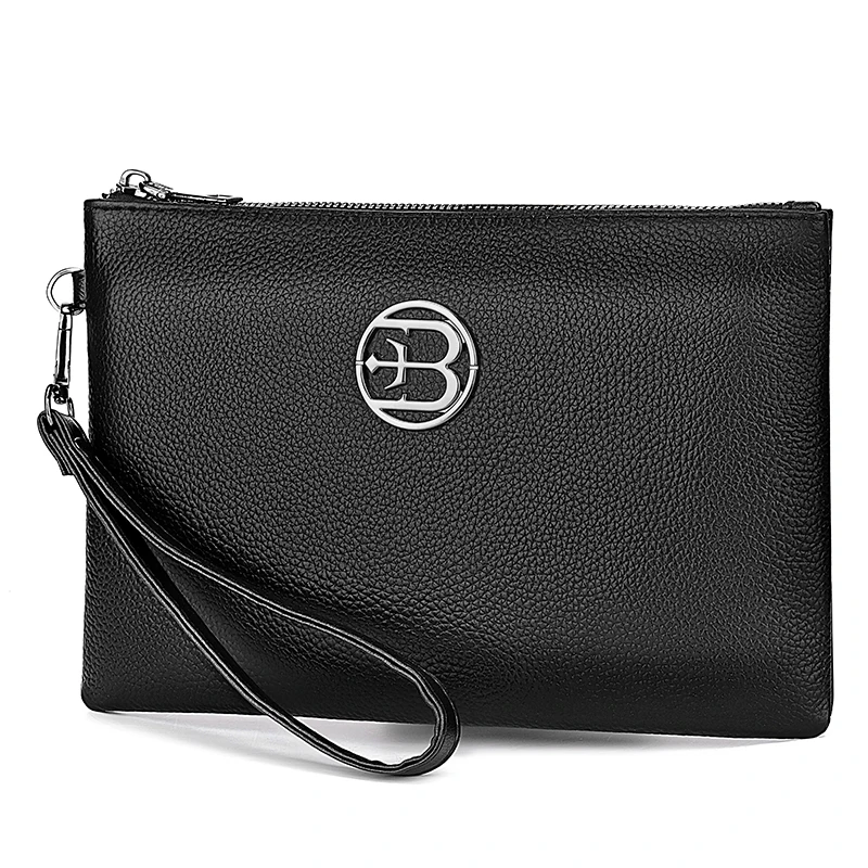Fashion Soft Cow Leather Men Day Clutch Bag Luxury Male Real Leather Cardholder Case High Quality Business Men Money Handbag thumbnail 2
