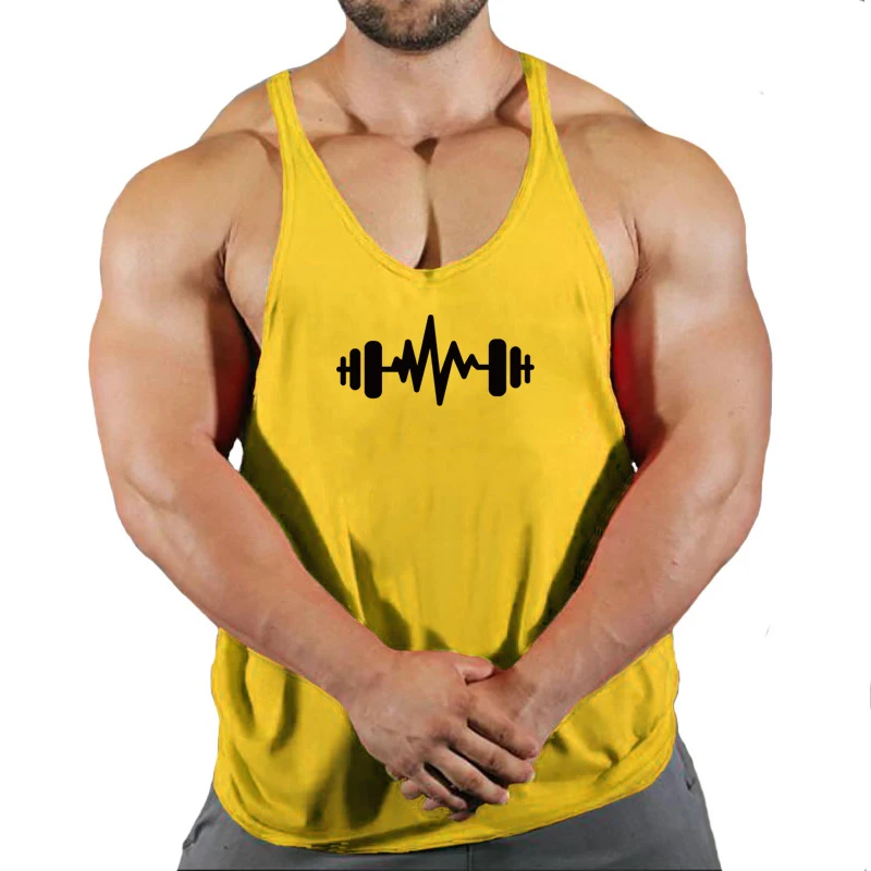 Brand Gym Stringer Tank Top Men Bodybuilding Clothing Cotton Sleeveless Shirt Man Fitness Vest Singlet Sportwear Workout Tanktop thumbnail 4