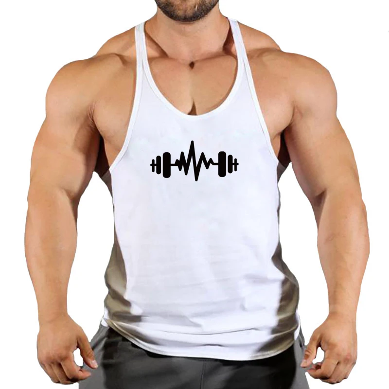 Brand Gym Stringer Tank Top Men Bodybuilding Clothing Cotton Sleeveless Shirt Man Fitness Vest Singlet Sportwear Workout Tanktop thumbnail 2