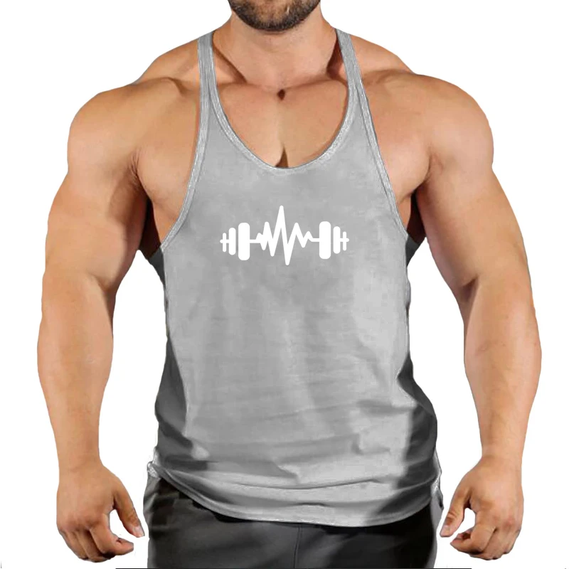 Brand Gym Stringer Tank Top Men Bodybuilding Clothing Cotton Sleeveless Shirt Man Fitness Vest Singlet Sportwear Workout Tanktop thumbnail 3