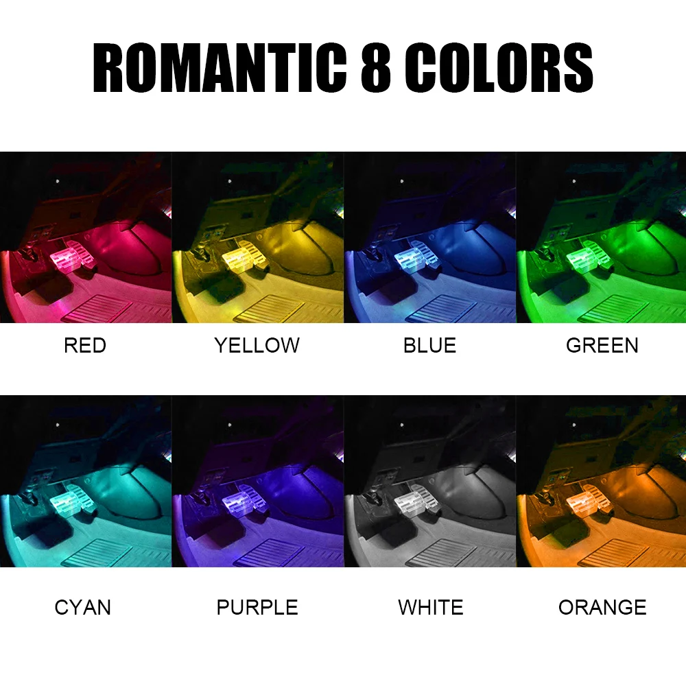 12V DIY Car Interior Ambient Mood Lights LED Strips RGB Lamps 24-48 Beads Door Foot Decorative Automotive Accessories Cartronics thumbnail 4