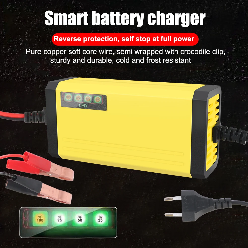 140W 10A 12V Car Battery Chargers EU Plug Adapter 100V-240V Input Pulse Repair Tools Smart Digital Accessories,S2 Charger 12V 2A thumbnail 6