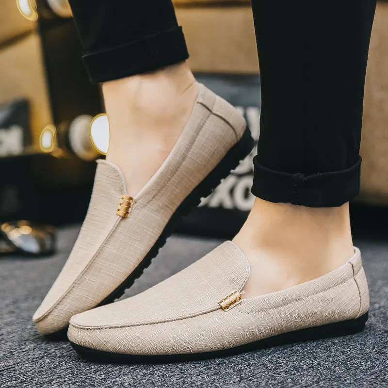 Men Casual Shoes Canvas Slip On Fashion Loafers for Male Luxury Dress Driving Shoes Formal Wedding Party Flats Plus Size thumbnail 2