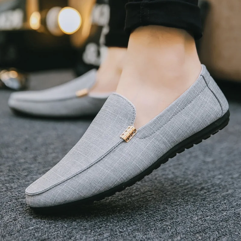 Men Casual Shoes Canvas Slip On Fashion Loafers for Male Luxury Dress Driving Shoes Formal Wedding Party Flats Plus Size thumbnail 3