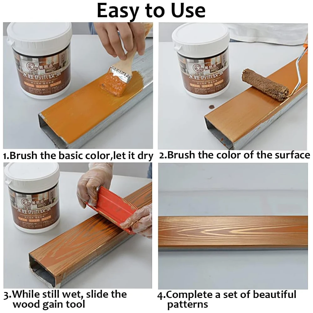 Rubber Wood Graining Tools Set Texture DIY Paint Roller Brush Pattern for Wall Room Home Yard Garden Decoration Painting Tools thumbnail 2