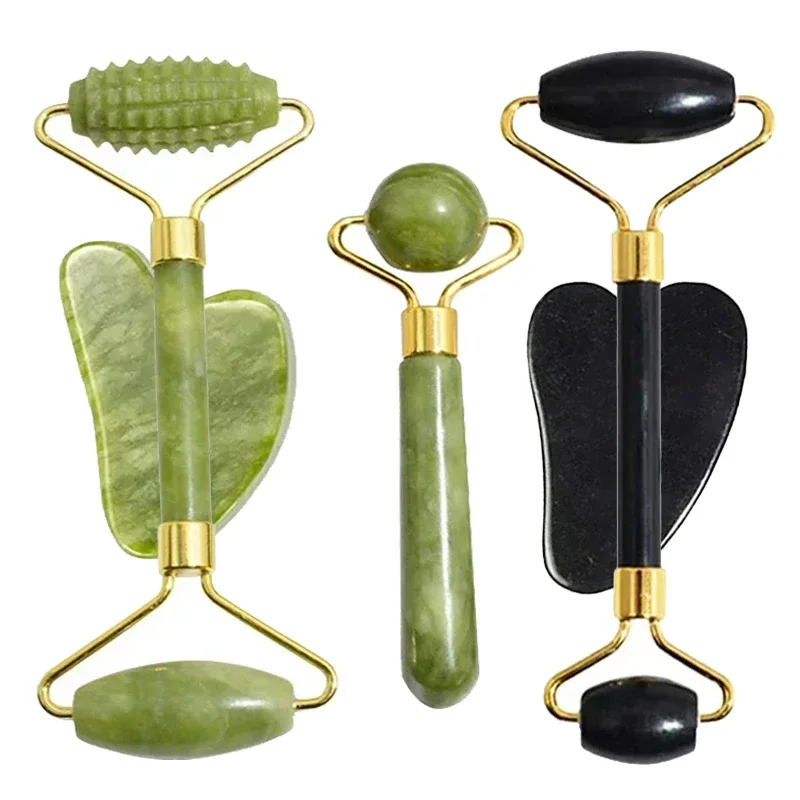 Natural Jade Roller Face Gua Sha Natural Stone Body Neck Massager Acupoint Eye Care Spa Massage Tools Massage Visage Lifting thumbnail 5