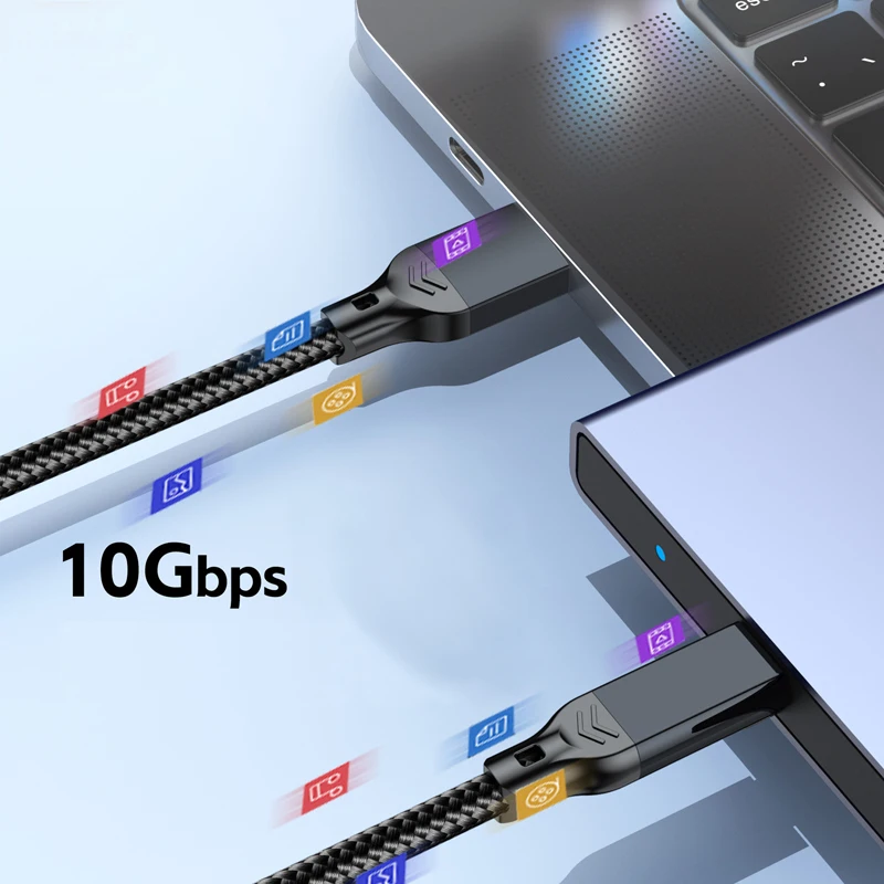 USB 3.2 3.1 Gen2 10Gbps USB-A to Type C Cable USB-C Data Transfer Cable QC 3.0 60W Fast Charging Cord For USB HUB SSD Box Wire thumbnail 3