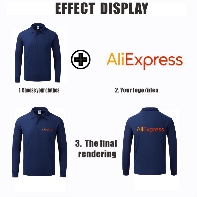 Breathable Cotton Long Sleeve Polo Shirts Personal Company Group Design Custom Logo Print Embroidery Casual Men And Women Tops thumbnail 3