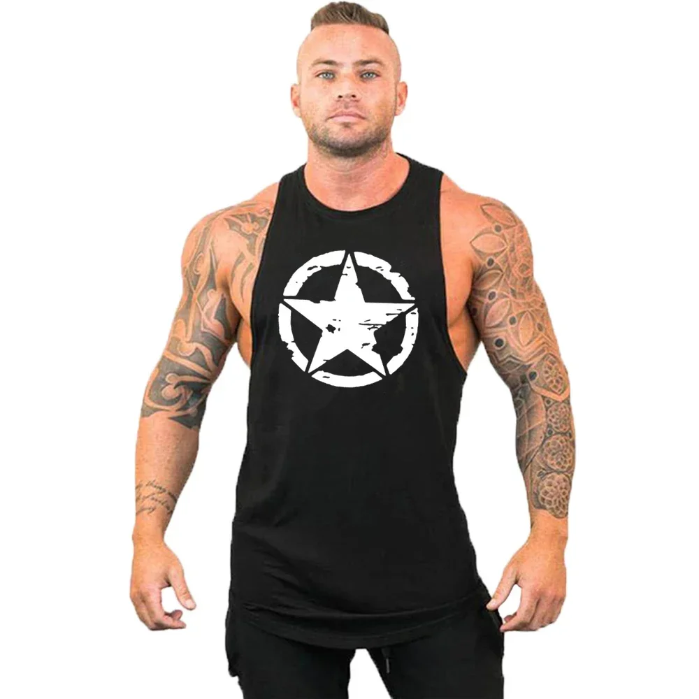 New Fashion Pure Cotton Sleeveless Shirt Vest Men's Fitness Shirt Men's Undershirt Bodybuilding Exercise Fitness Vest Fitness Me thumbnail 2