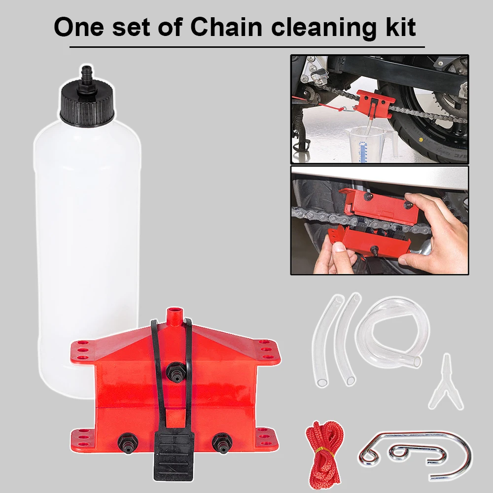 Motorcycle chain cleaning machine kit Brush Gear Cleaner Tool For Motorbike Chains Lube Device Lubricating Accessory thumbnail 2