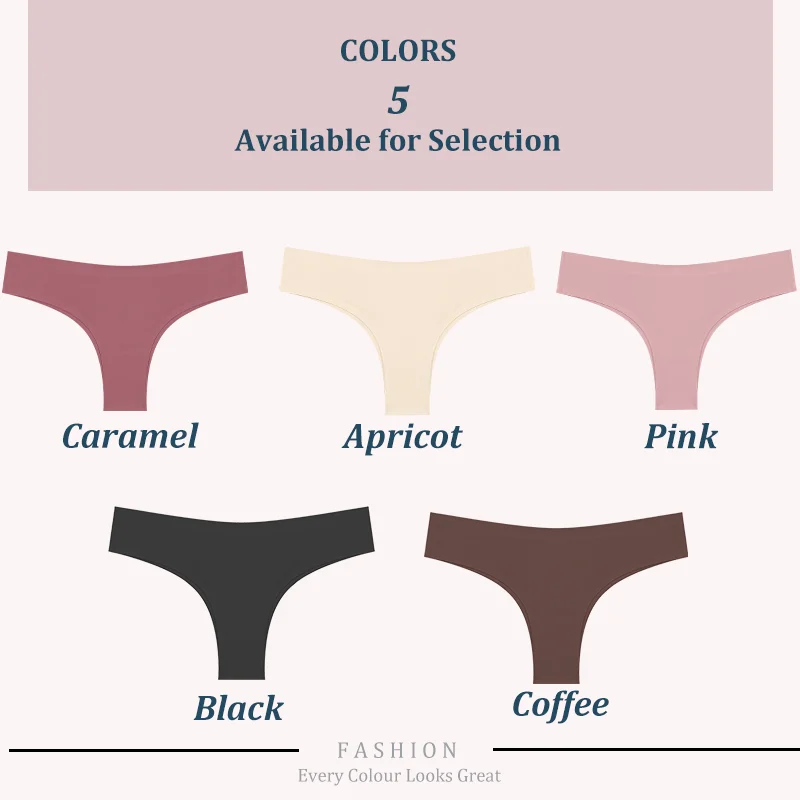 3PCS Seamless Maillard Panties Ultra-thin Brazilian panties Women Ice Silk Underwear Sexy Panty Low Waist G-string Female Solid thumbnail 4