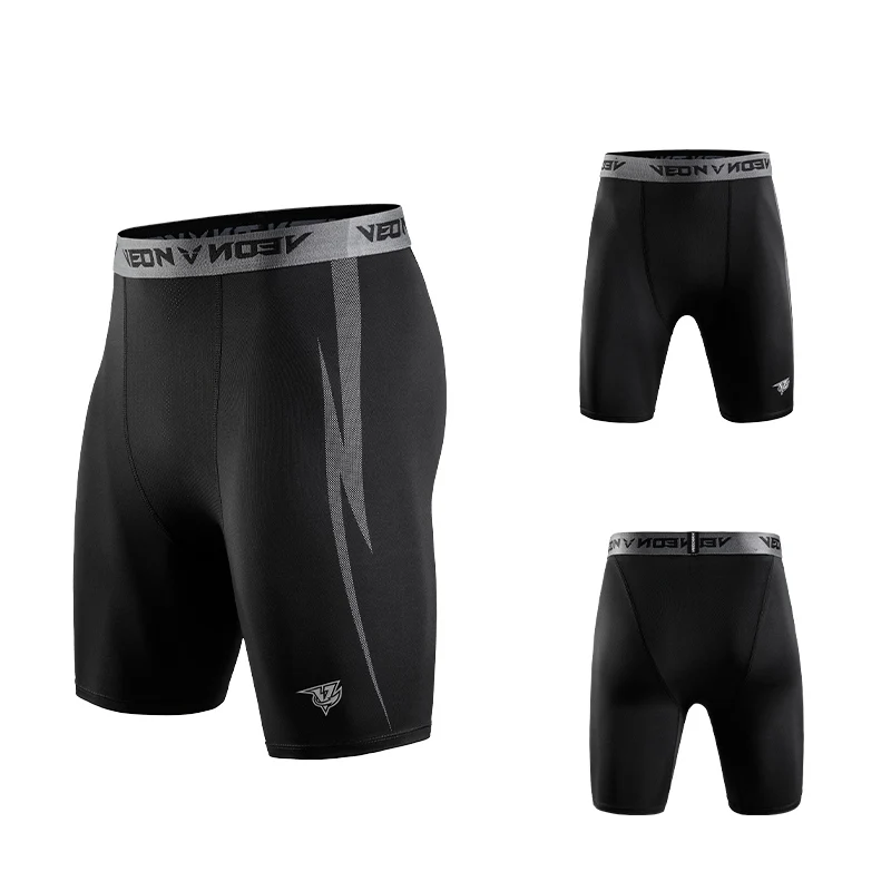 Black Compression Shorts Men Spandex Sport Shorts Athletic Workout Running Performance Baselayer Underwear thumbnail 5
