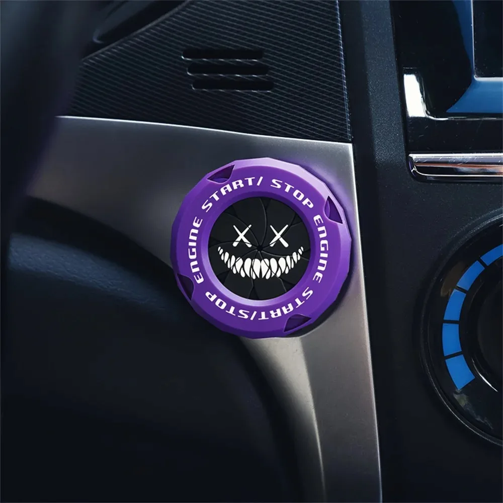 Car Ignition Switch Cover One-touch Start Button Rotating Protective Cap Motorcycle Start Stop Ring Decoration Interior Sticker thumbnail 6