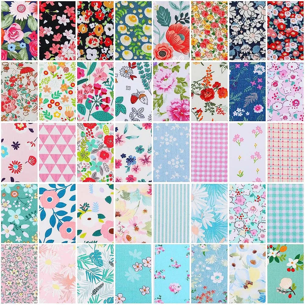 40Pcs Fabric Strips Quilting Jelly Rolls Patchwork Craft Cotton Quilting Strips Sewing Craft Fabric DIY Needlework Cloth thumbnail 3