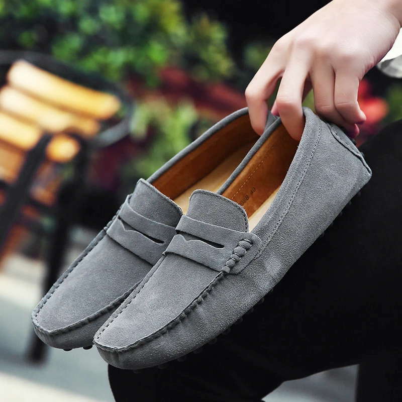 Men's Casual Fashion Genuine Leather Loafers Moccasins Slip-On Driving Shoes 38-50 Size Range Male Flats Comfort Footwear thumbnail 6