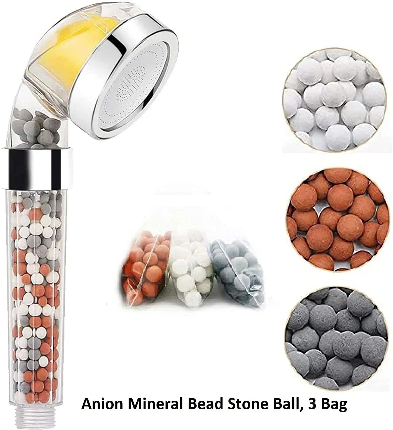 Replacement Filter Stone for Shower Head Energy Anion Mineral Negative Ions Ceramic Balls Bathroom Water Purification Stones thumbnail 5