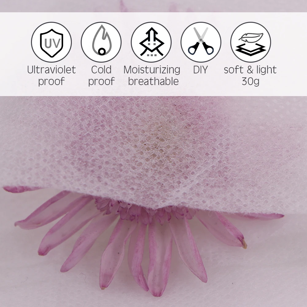 White Plants Anti-freeze Cover Non-Woven Fabric Prevent Frostbite Thermal Insulation Cover Cloth Winter Snowproof Protection Net thumbnail 2