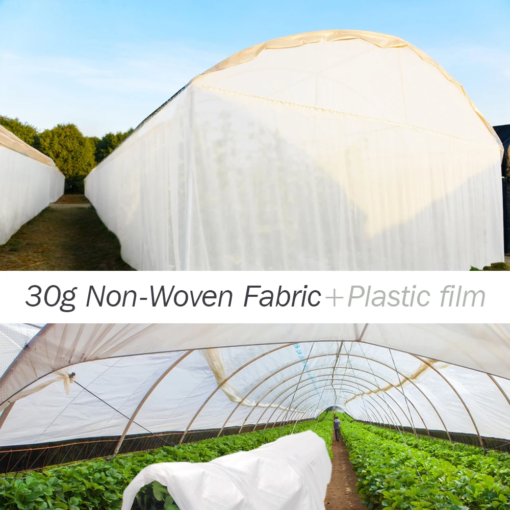 White Plants Anti-freeze Cover Non-Woven Fabric Prevent Frostbite Thermal Insulation Cover Cloth Winter Snowproof Protection Net thumbnail 3