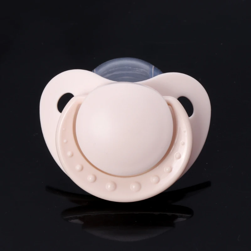 Calming Adult Sized Pacifier Dummy for Adult Babies Large Handle Shield for Adult Babies Large Handle Pink Blue Beige thumbnail 4