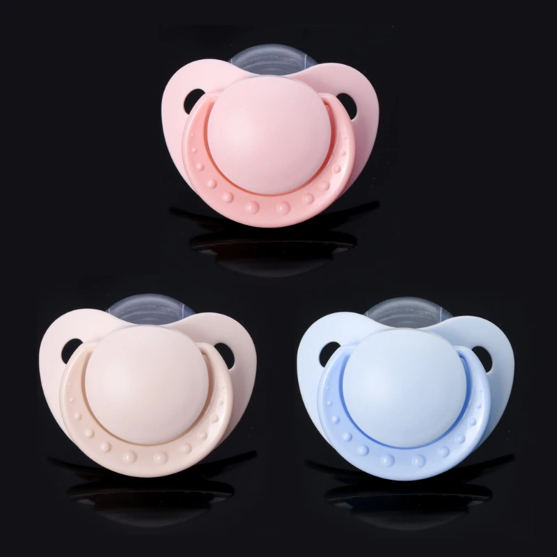 Calming Adult Sized Pacifier Dummy for Adult Babies Large Handle Shield for Adult Babies Large Handle Pink Blue Beige thumbnail 3