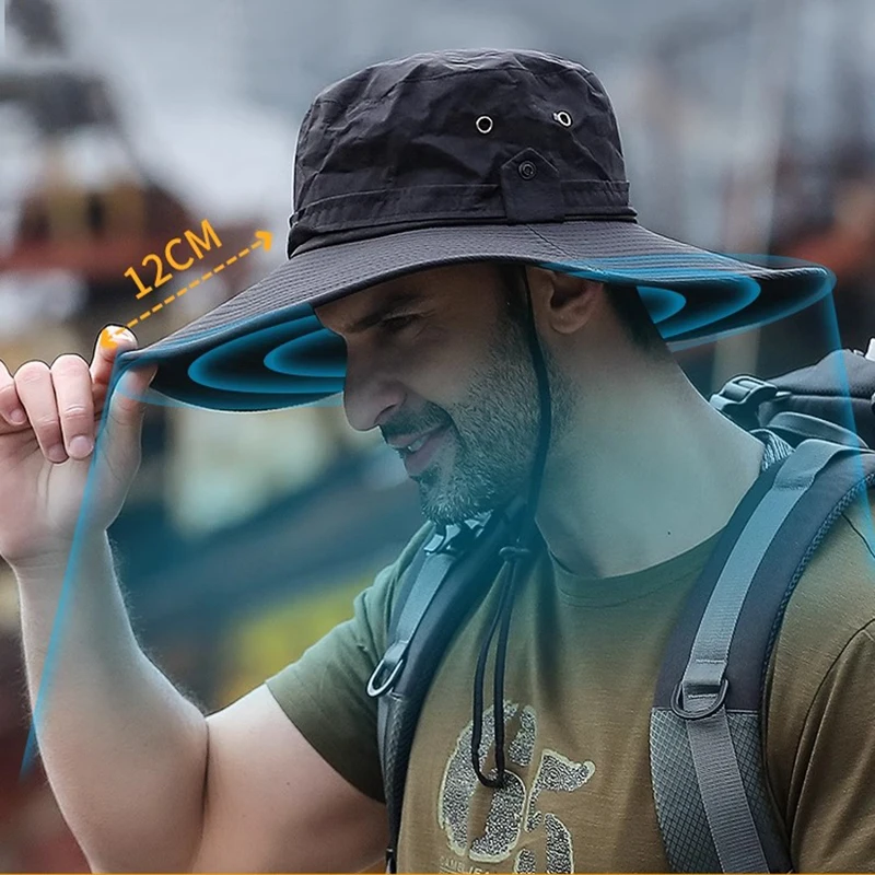 Adjustable Outdoor Fishing Hat Sunscreen Protection Breathable Sunshade Foldable Men Women Hiking Camping Casual Fishing Cap thumbnail 3