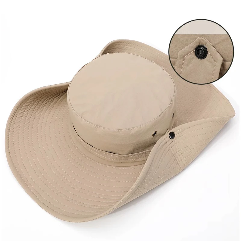 Adjustable Outdoor Fishing Hat Sunscreen Protection Breathable Sunshade Foldable Men Women Hiking Camping Casual Fishing Cap thumbnail 6