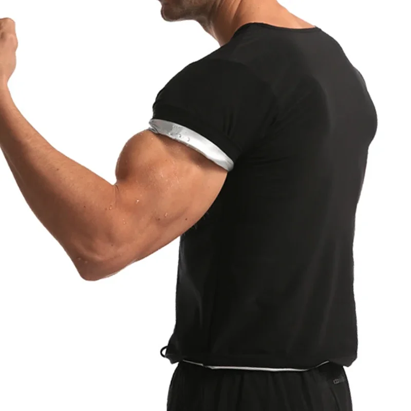 Mens Shaper Workout Shirt Short Sleeve Slimming Sauna Sweat Tank Tops Shapewear Silver ion coating Fat Burn Thermo Shirt Corsets thumbnail 5