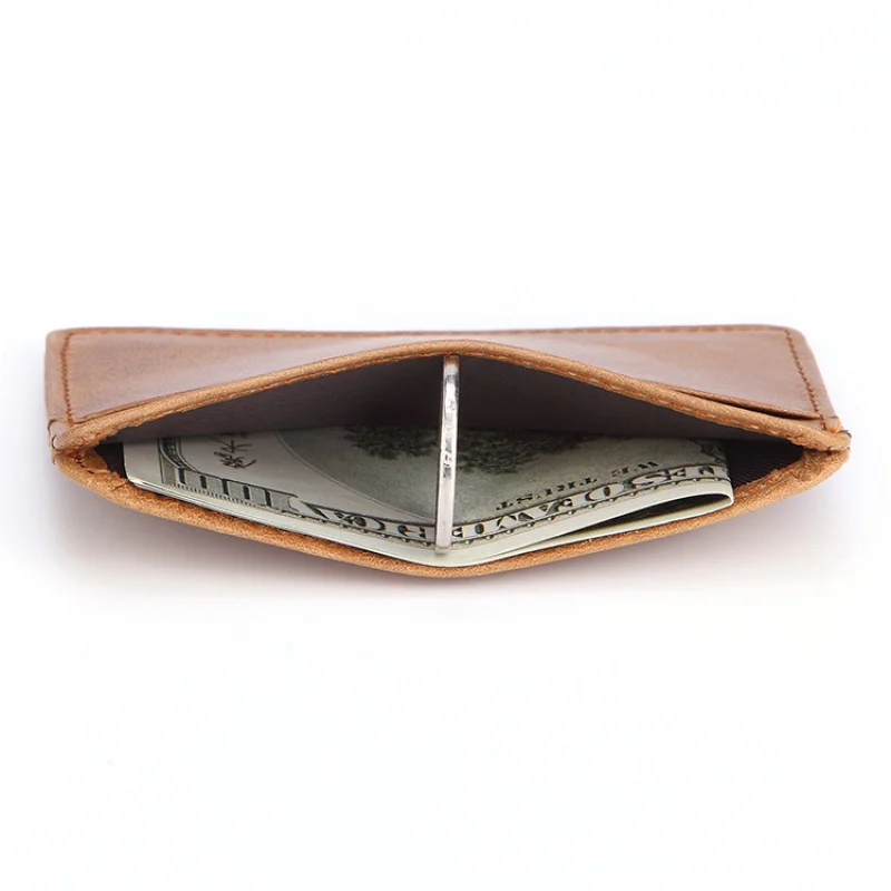 New Cow Leather Men's Card Bag Coin Purse Slim Credit Card Holder Wallet For Men and Women ID Card Pocket thumbnail 2