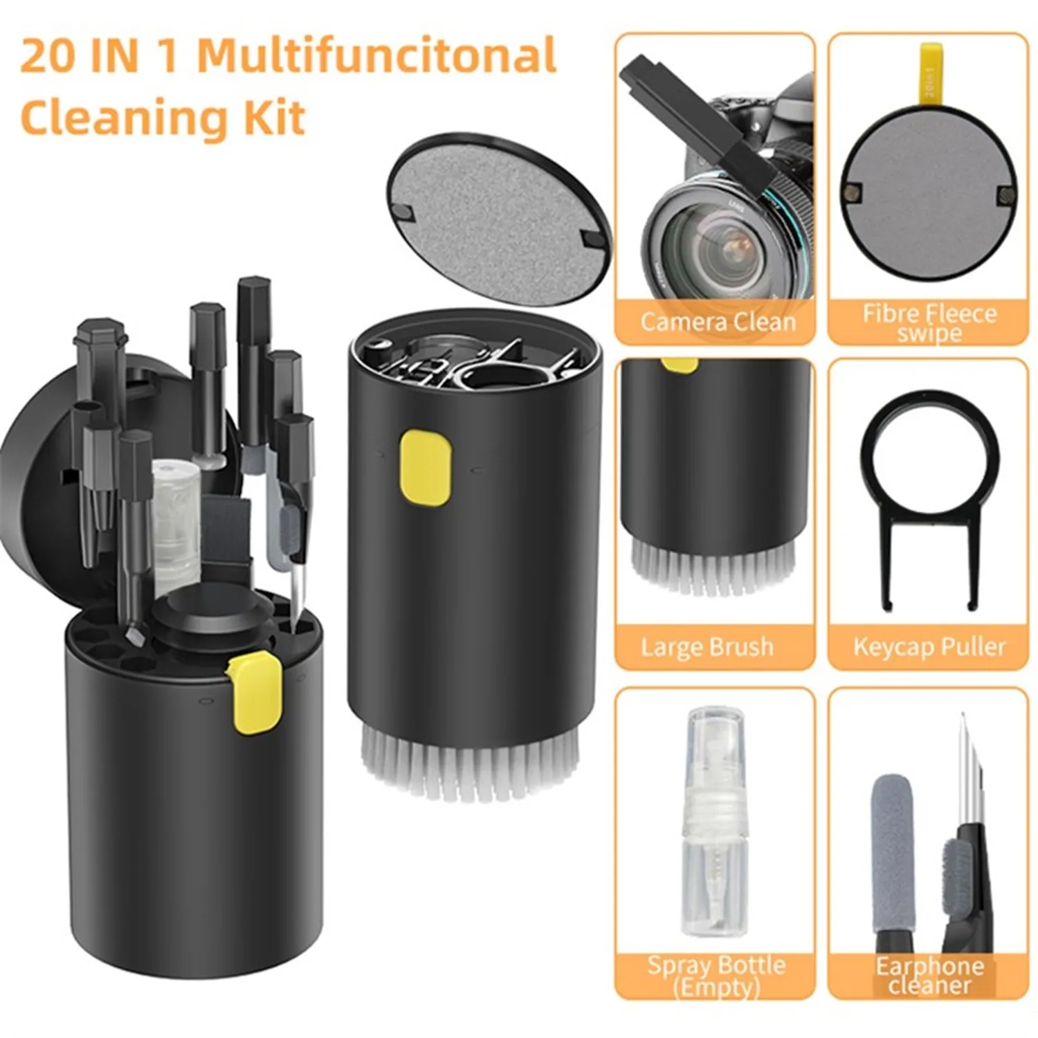 20in1 Digital cleaning kit for iPhone tablet, AirPod screen cleaner, headphone cleaning stick, computer keyboard cleaning brush thumbnail 2
