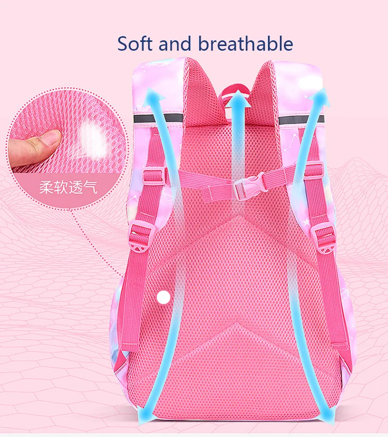 Children Girl Backpack School Bag Pink For Kid Child Teenage Schoolbag Primary Kawaii Cute Waterproof thumbnail 2