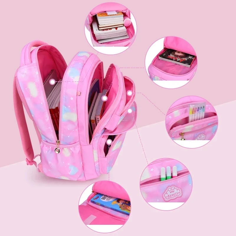 Children Girl Backpack School Bag Pink For Kid Child Teenage Schoolbag Primary Kawaii Cute Waterproof thumbnail 4