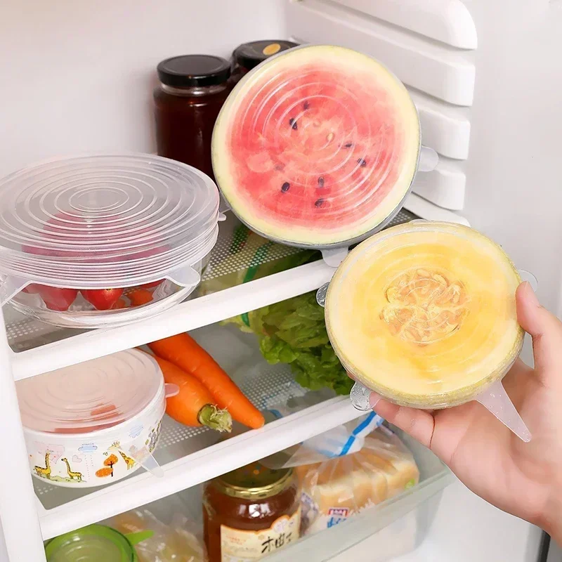 Silicone Stretch Lid Kitchen Accessories Can Be Reused Food Cover Plastic Wrap Cover Fresh-keeping Sealed Bowl Storage Home thumbnail 6