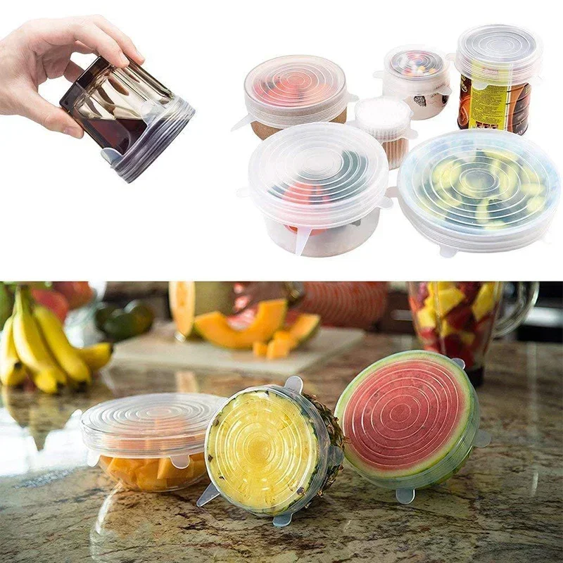 Silicone Stretch Lid Kitchen Accessories Can Be Reused Food Cover Plastic Wrap Cover Fresh-keeping Sealed Bowl Storage Home thumbnail 2