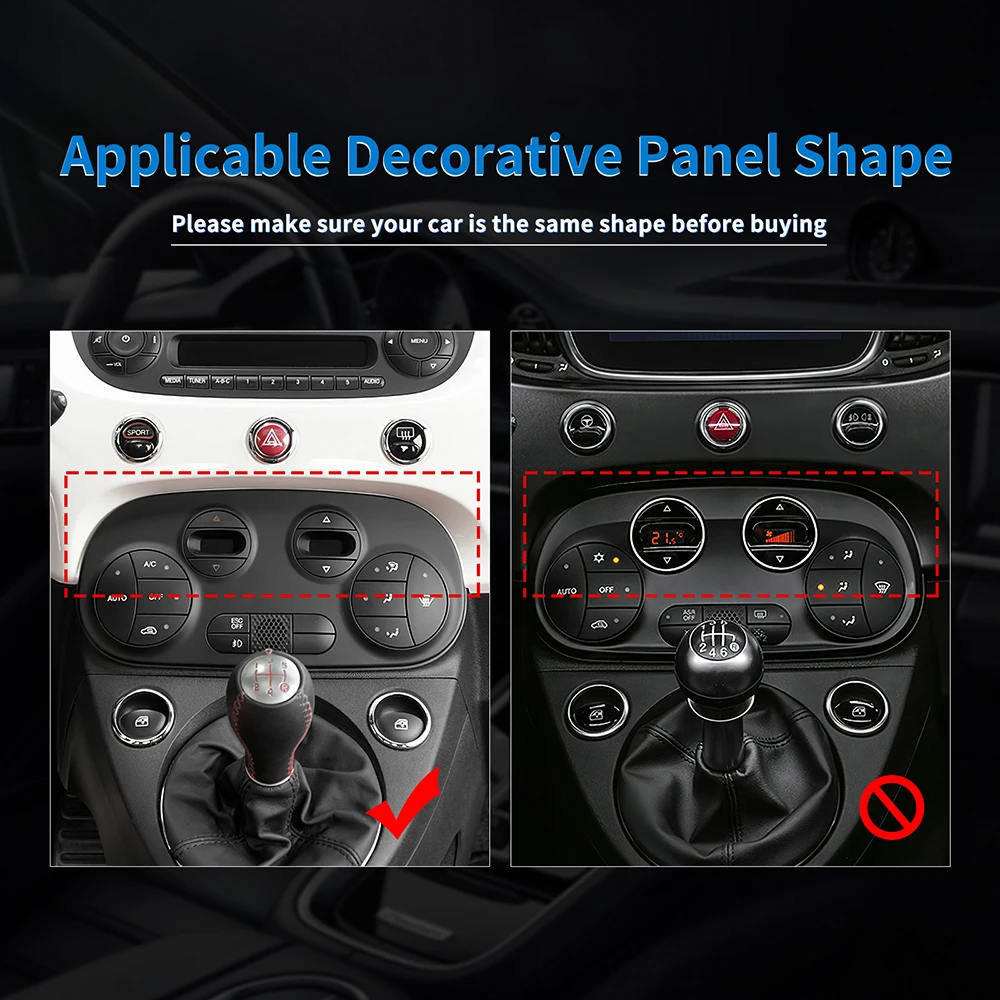 Real Soft Carbon Fiber Sticker For Fiat 500 Abarth 595 2012-2016 2017 2018 2019 2020 2021 2022 2024 Abarth 695 2017-2024 AC Trim thumbnail 2