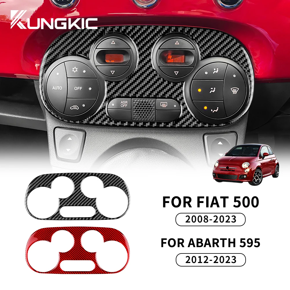 Real Soft Carbon Fiber Sticker For Fiat 500 Abarth 595 2012-2016 2017 2018 2019 2020 2021 2022 2024 Abarth 695 2017-2024 AC Trim