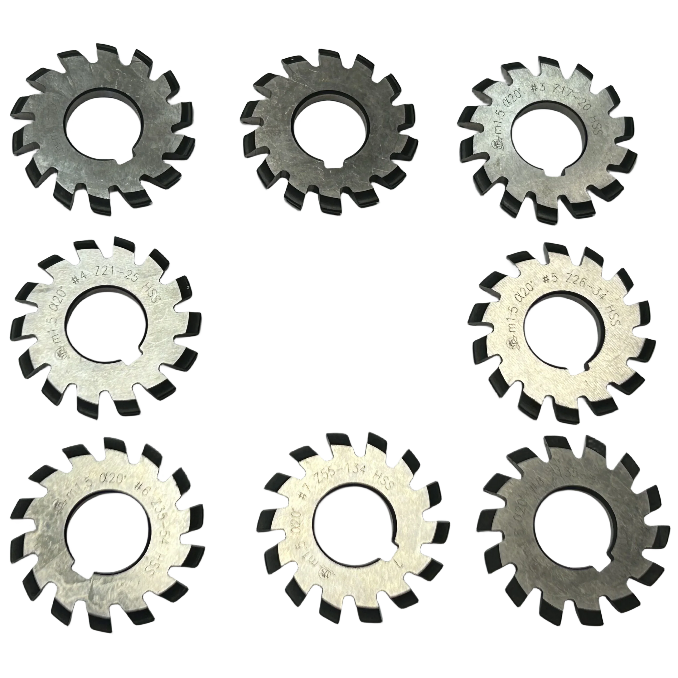 Spur gear milling cutter disc gear milling cutter pressure angle 20 degrees cylindrical gear M1 1.5 2 2.5 3 4 5 6 8 10