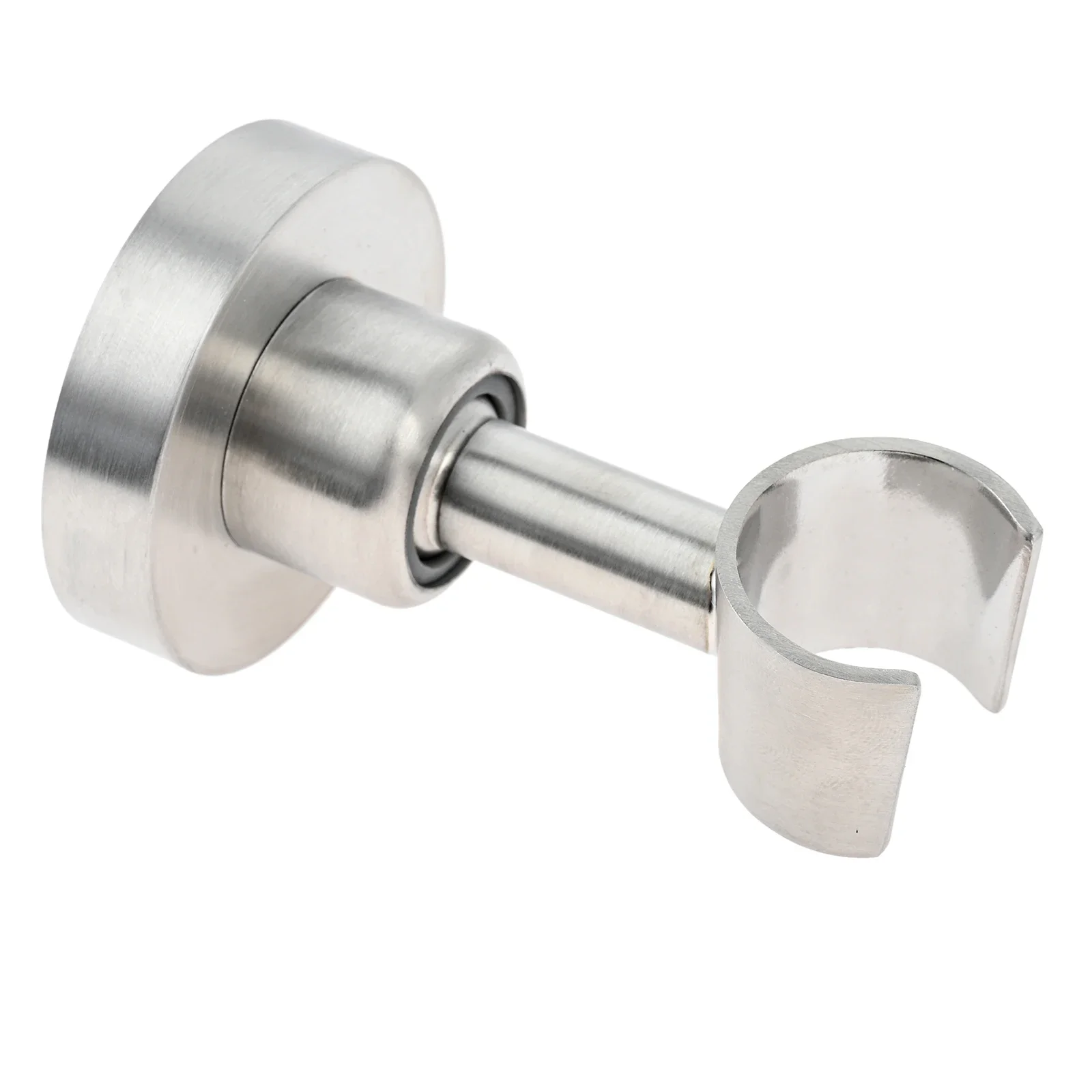 1pc Stainless Steel Shower Head Holder Swivel Handheld Sprayer Bracket Thickened Round Base Wall Mounted with Screw Install Tool thumbnail 4
