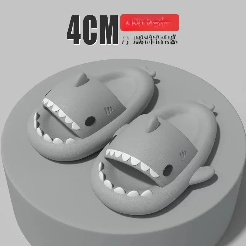 Summer Slippers Lovely Shark Slides Outdoor Women Shoes Flip Flops Men Couples Cartoon Eva Shoes Bathroom Non-Slip Sandals thumbnail 5